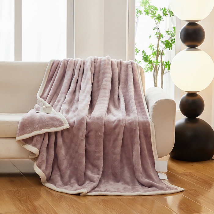 91家纺网 家纺一手货源 找家纺 七里香 2025新款A类跨境外贸托卡斯兔毛绒牛奶绒毛毯泡泡毯多功能盖毯 泡泡毯-紫色