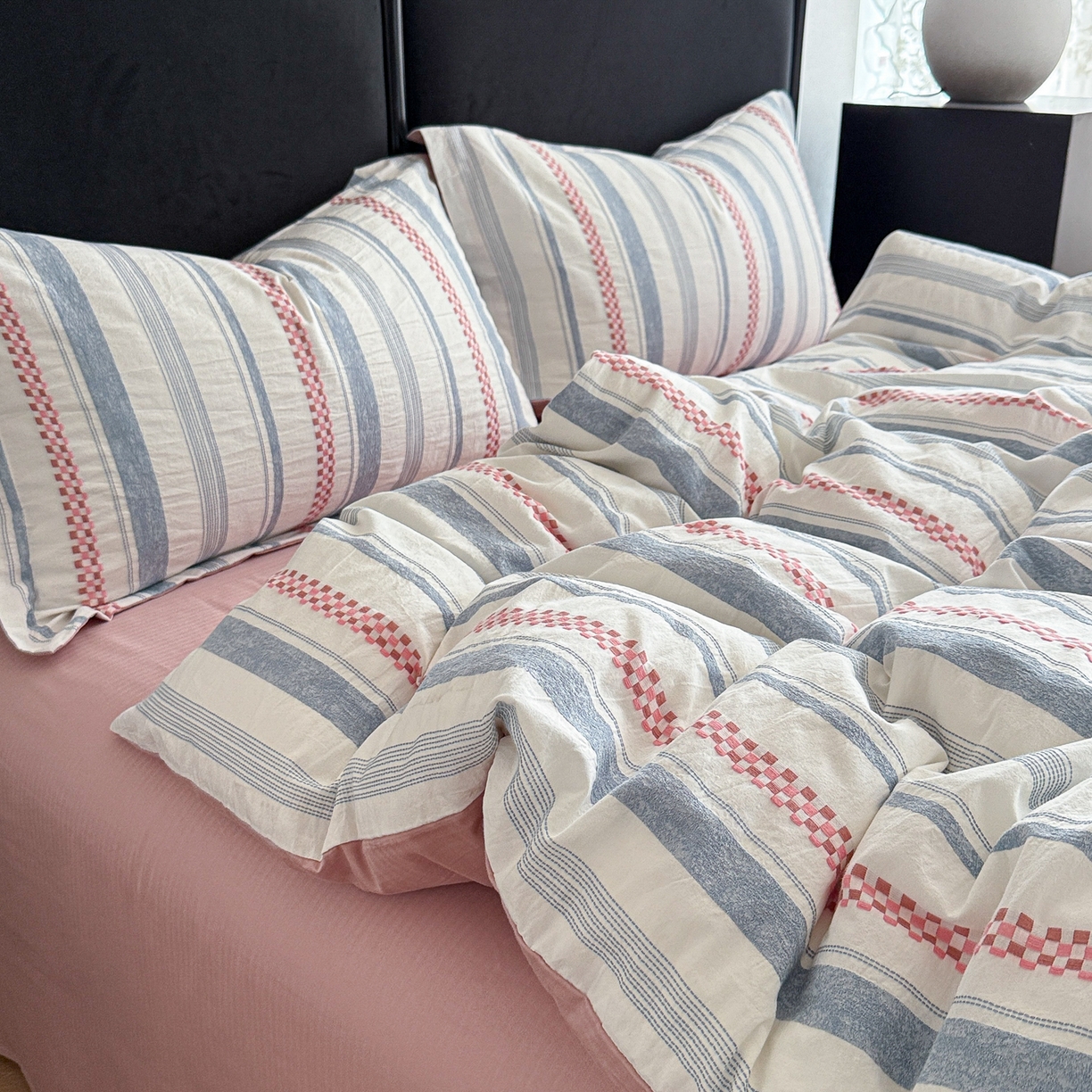 91家纺网 家纺一手货源 找家纺 （总）眠博士 2025新款A类立体穿线提花纯棉四件套