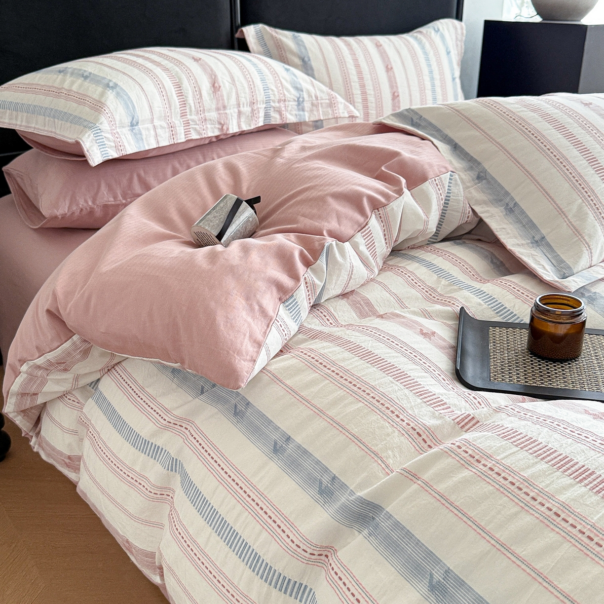 91家纺网 家纺一手货源 找家纺 （总）眠博士 2025新款A类立体穿线提花纯棉四件套