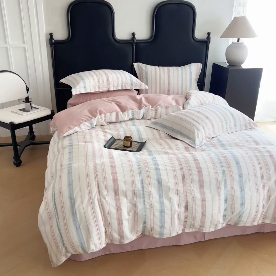 91家纺网 家纺一手货源 找家纺 （总）眠博士 2025新款A类立体穿线提花纯棉四件套