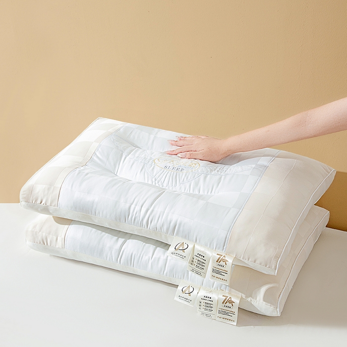 鼎晟纺 2025新款针织大豆纤维舒眠立体枕学生枕头成人枕芯单枕芯 针织大豆舒眠枕-白黄