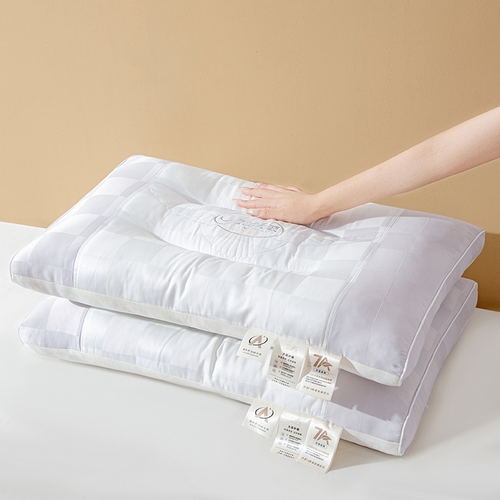 鼎晟纺 2025新款针织大豆纤维舒眠立体枕学生枕头成人枕芯单枕芯 针织大豆舒眠枕-白灰