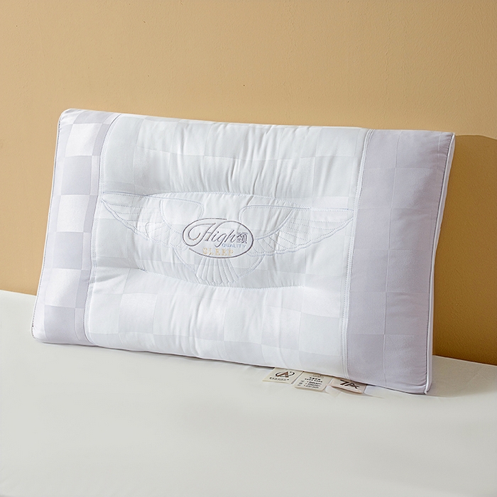 91家纺网 家纺一手货源 找家纺 鼎晟纺 2025新款针织大豆纤维舒眠立体枕学生枕头成人枕芯单枕芯 针织大豆舒眠枕-白灰