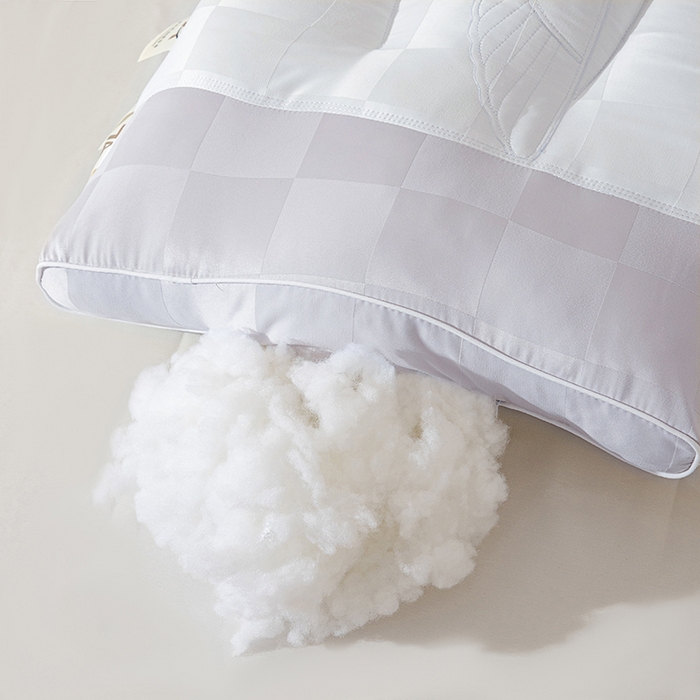 91家纺网 家纺一手货源 找家纺 鼎晟纺 2025新款针织大豆纤维舒眠立体枕学生枕头成人枕芯单枕芯 针织大豆舒眠枕-白灰