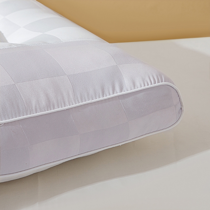 91家纺网 家纺一手货源 找家纺 鼎晟纺 2025新款针织大豆纤维舒眠立体枕学生枕头成人枕芯单枕芯 针织大豆舒眠枕-白灰