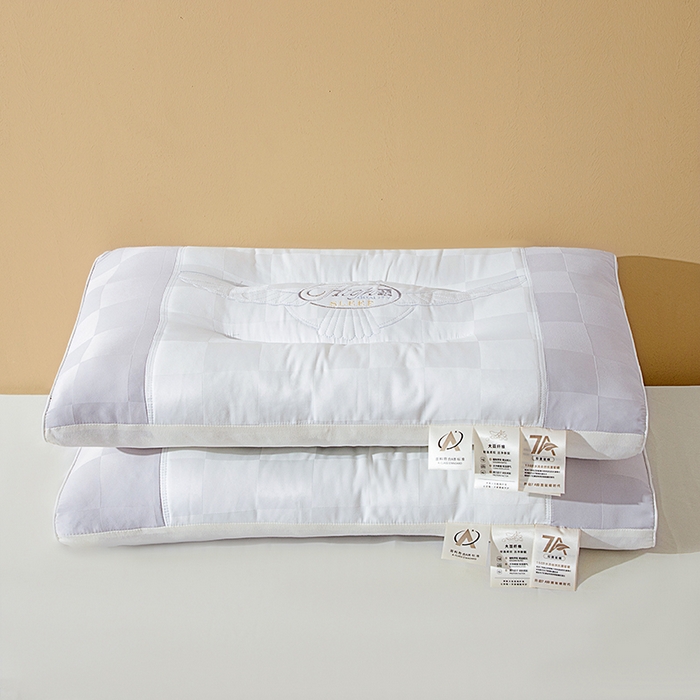 91家纺网 家纺一手货源 找家纺 鼎晟纺 2025新款针织大豆纤维舒眠立体枕学生枕头成人枕芯单枕芯 针织大豆舒眠枕-白灰