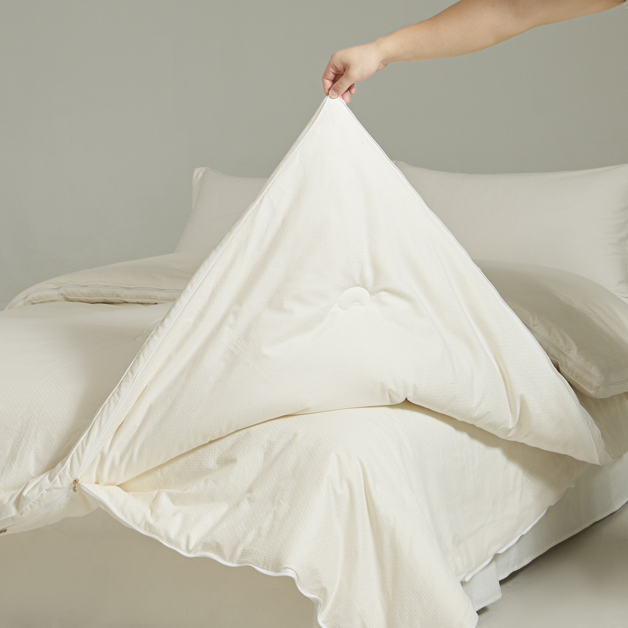 91家纺网 家纺一手货源 找家纺 （总）纪梵茜 2025新款李官奇正品授权80%大豆被子全棉纯棉拉链子母被双胎二合一冬被-格伦