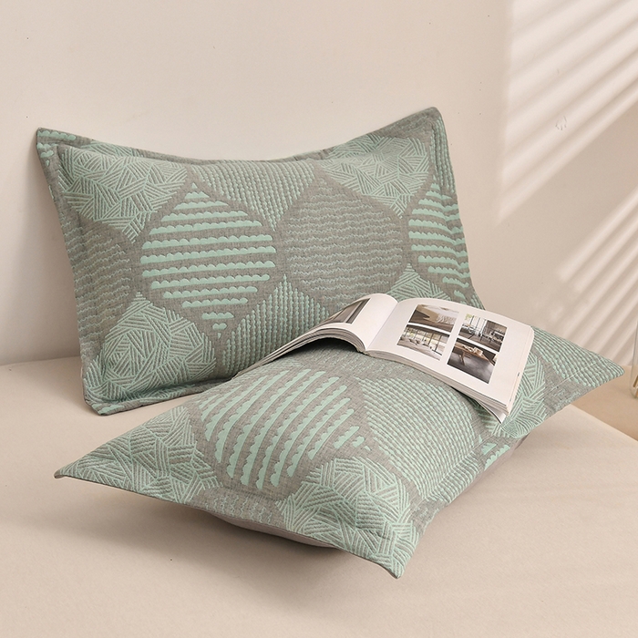 91家纺网 家纺一手货源 找家纺 梦洋家纺 2025新款全棉四层纱多能盖毯毛巾被空调夏被床盖款盖毯 色彩斑斓-绿色