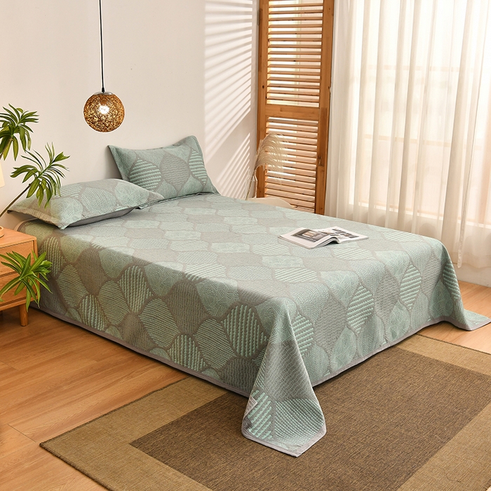 91家纺网 家纺一手货源 找家纺 梦洋家纺 2025新款全棉四层纱多能盖毯毛巾被空调夏被床盖款盖毯 色彩斑斓-绿色