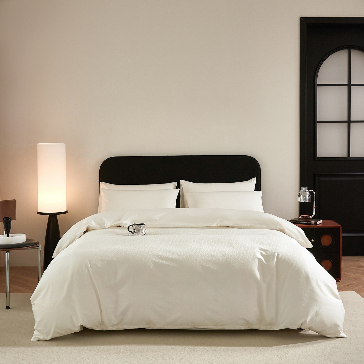 91家纺网 家纺一手货源 找家纺 （总）ONE TWO ONE 1212025新款高支高密长绒棉贡缎精工提花四件套-壹朵甜甜（为了各位老板们都有利润空间，平台控价券后不得低于228/318/338元，感谢您的配合与支持！）