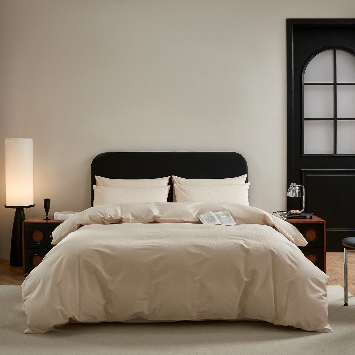 91家纺网 家纺一手货源 找家纺 ONE TWO ONE 1212025新款高支高密长绒棉贡缎精工提花四件套-壹朵甜甜（为了各位老板们都有利润空间，平台控价券后不得低于228/318/338元，感谢您的配合与支持！） 壹朵甜甜-米