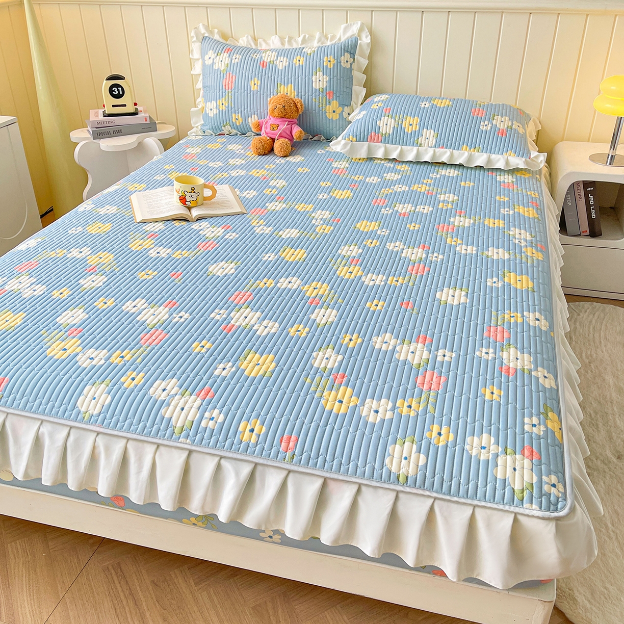 91家纺网 家纺一手货源 找家纺 伊人坊2025新款A类唯美纯棉印花夹棉床笠 纯棉+梦中花语