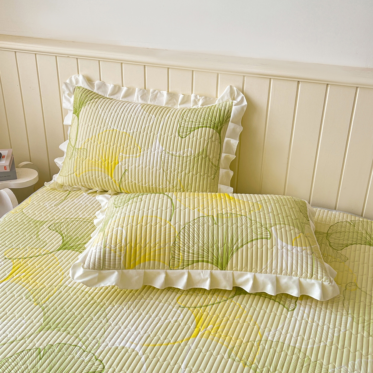 91家纺网 家纺一手货源 找家纺 伊人坊2025新款A类唯美纯棉印花夹棉床笠 纯棉+叶彩