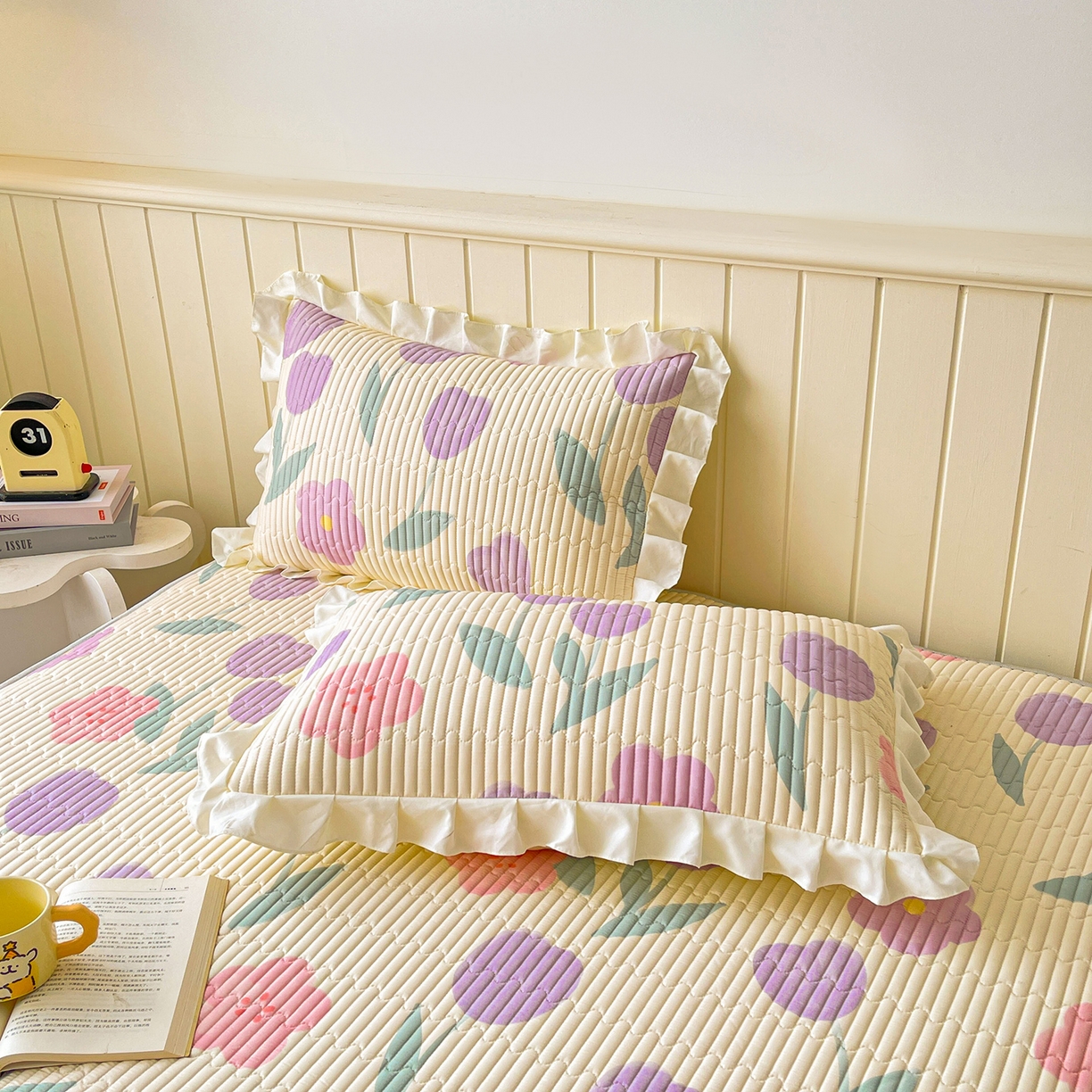 91家纺网 家纺一手货源 找家纺 伊人坊2025新款A类唯美纯棉印花夹棉床笠 纯棉+遇见花开