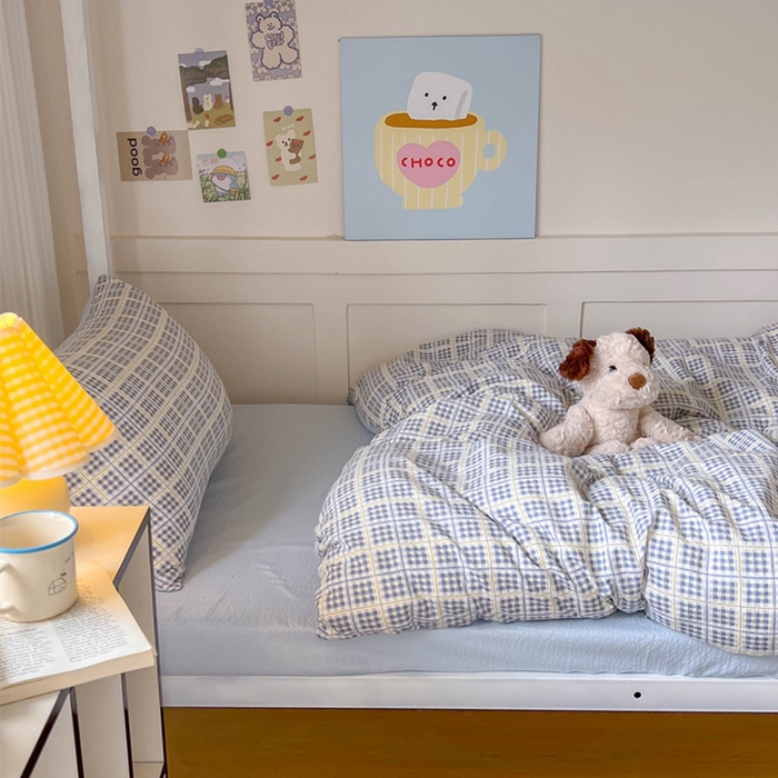 91家纺网 家纺一手货源 找家纺 （总）玉海棠家纺 2025新款云感双层纱提花学生宿舍三件套上下铺三件套