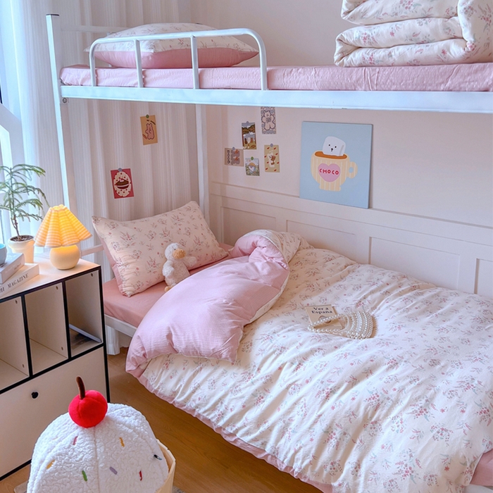 玉海棠家纺 2025新款云感双层纱提花学生宿舍三件套上下铺三件套 大麦