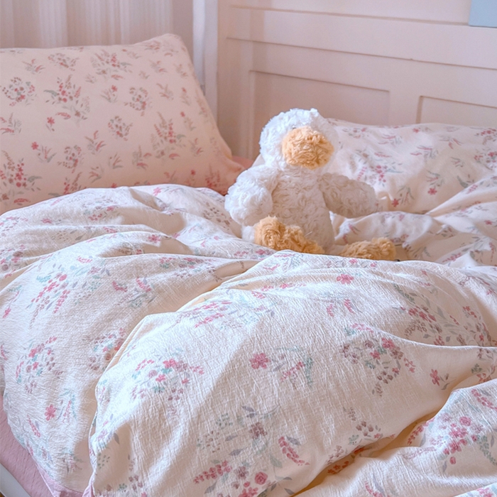 91家纺网 家纺一手货源 找家纺 玉海棠家纺 2025新款云感双层纱提花学生宿舍三件套上下铺三件套 大麦