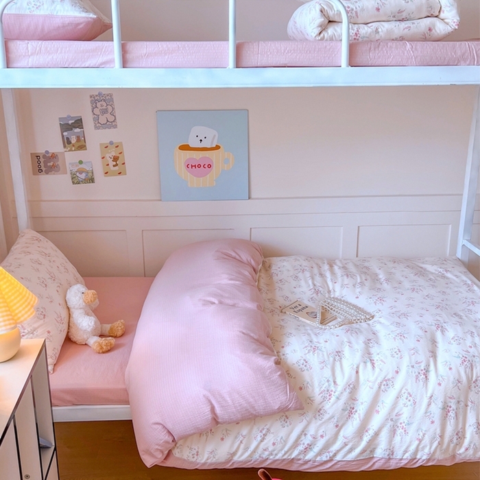 91家纺网 家纺一手货源 找家纺 玉海棠家纺 2025新款云感双层纱提花学生宿舍三件套上下铺三件套 大麦