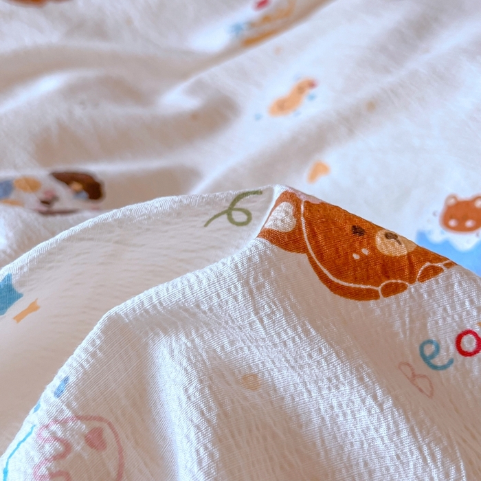 91家纺网 家纺一手货源 找家纺 玉海棠家纺 2025新款云感双层纱提花学生宿舍三件套上下铺三件套 动物狂欢会米