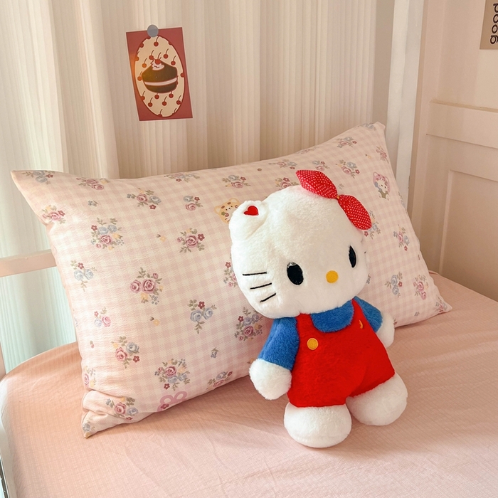 91家纺网 家纺一手货源 找家纺 玉海棠家纺 2025新款云感双层纱提花学生宿舍三件套上下铺三件套 花园小猫