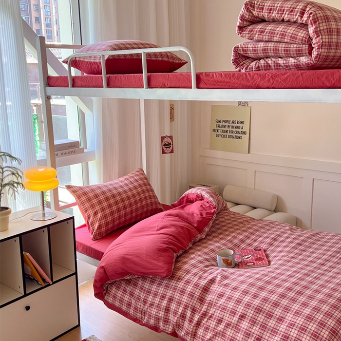 玉海棠家纺 2025新款云感双层纱提花学生宿舍三件套上下铺三件套 幻境