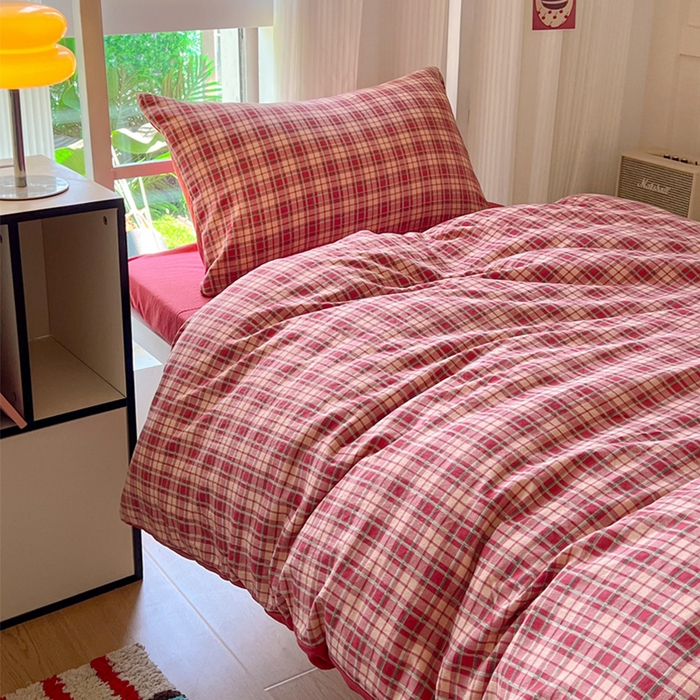 91家纺网 家纺一手货源 找家纺 玉海棠家纺 2025新款云感双层纱提花学生宿舍三件套上下铺三件套 幻境