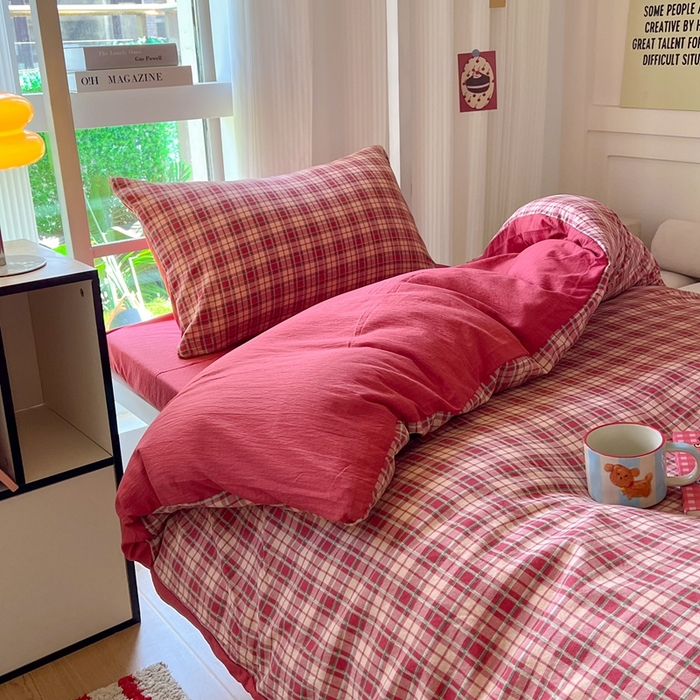 91家纺网 家纺一手货源 找家纺 玉海棠家纺 2025新款云感双层纱提花学生宿舍三件套上下铺三件套 幻境