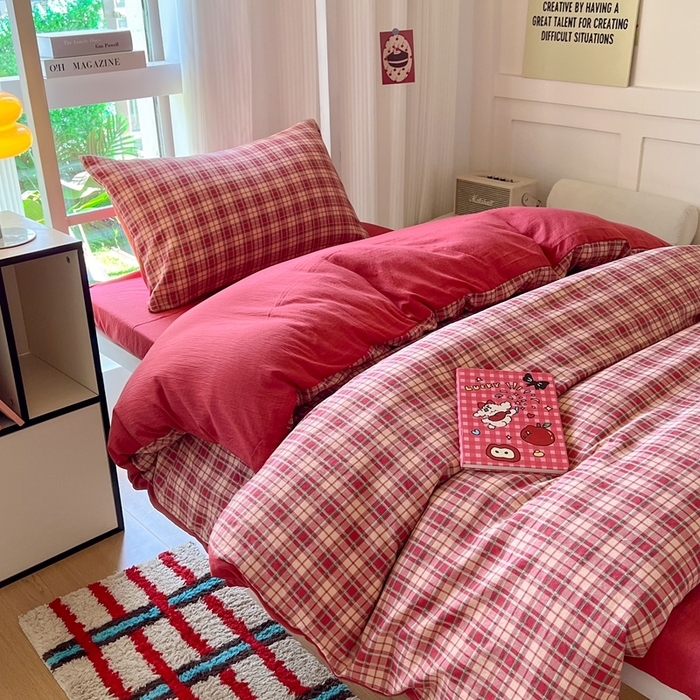 91家纺网 家纺一手货源 找家纺 玉海棠家纺 2025新款云感双层纱提花学生宿舍三件套上下铺三件套 幻境