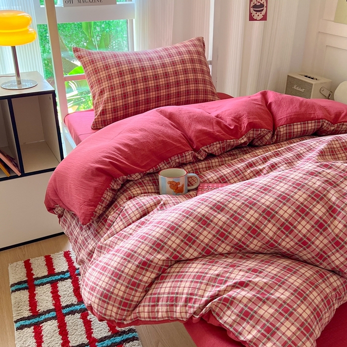 91家纺网 家纺一手货源 找家纺 玉海棠家纺 2025新款云感双层纱提花学生宿舍三件套上下铺三件套 幻境