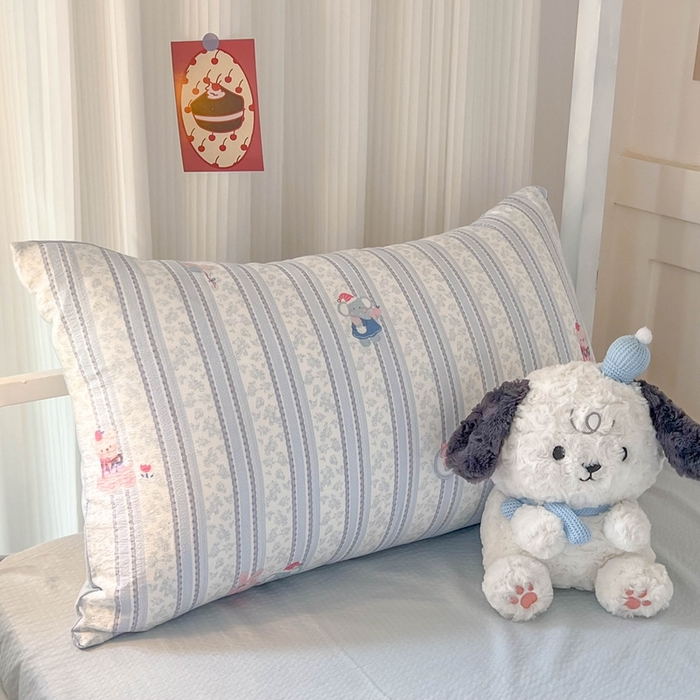 91家纺网 家纺一手货源 找家纺 玉海棠家纺 2025新款云感双层纱提花学生宿舍三件套上下铺三件套 蓝色小象