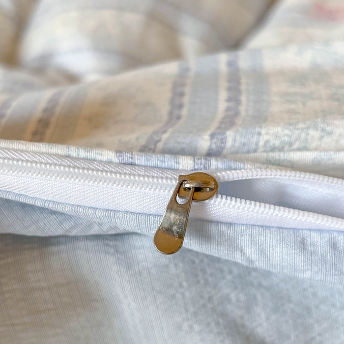 91家纺网 家纺一手货源 找家纺 玉海棠家纺 2025新款云感双层纱提花学生宿舍三件套上下铺三件套 蓝色小象