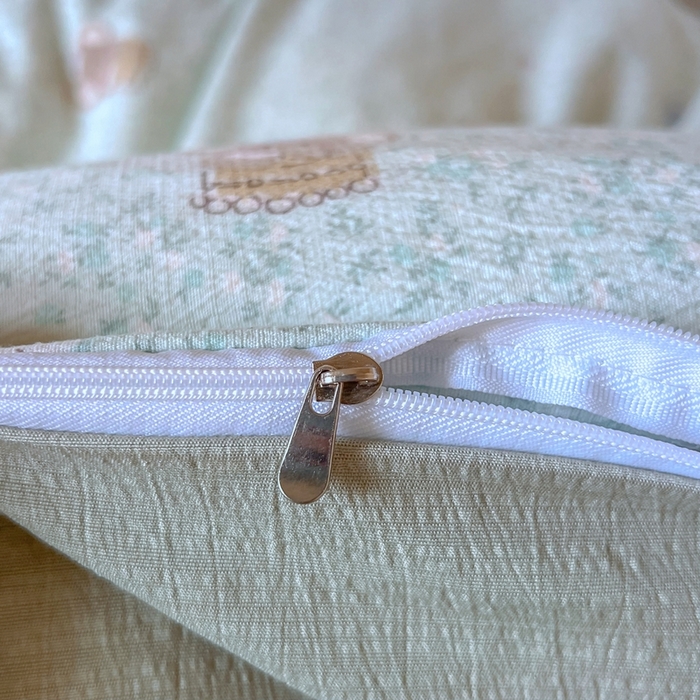 91家纺网 家纺一手货源 找家纺 玉海棠家纺 2025新款云感双层纱提花学生宿舍三件套上下铺三件套 绿色小象