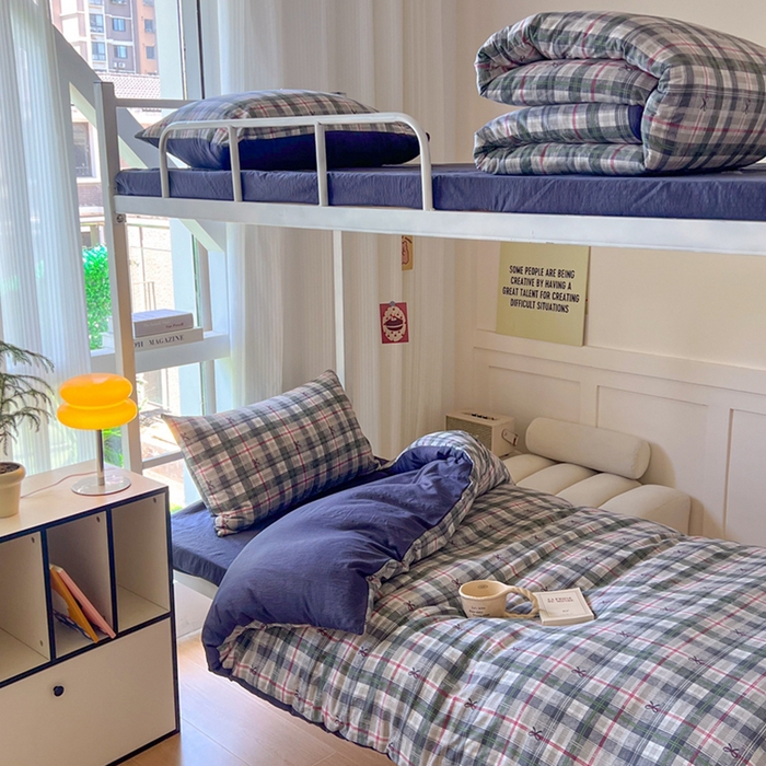 玉海棠家纺 2025新款云感双层纱提花学生宿舍三件套上下铺三件套 维西格