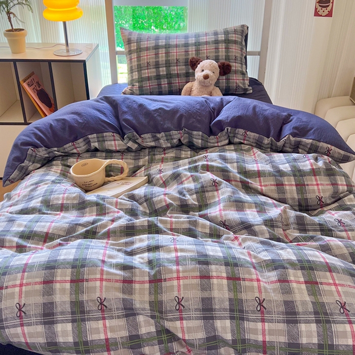 91家纺网 家纺一手货源 找家纺 玉海棠家纺 2025新款云感双层纱提花学生宿舍三件套上下铺三件套 维西格