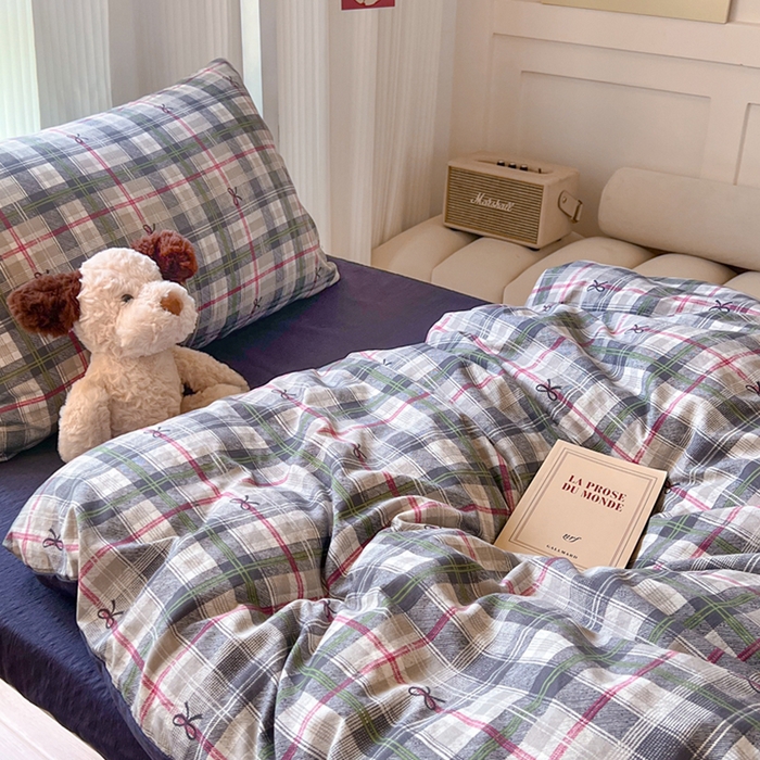 91家纺网 家纺一手货源 找家纺 玉海棠家纺 2025新款云感双层纱提花学生宿舍三件套上下铺三件套 维西格