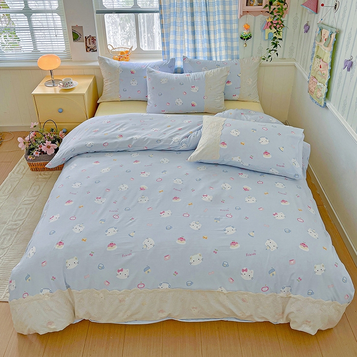 91家纺网 家纺一手货源 找家纺 （总）海岛哥哥 2025新款韩式全棉蕾丝花边软绵绵四件套