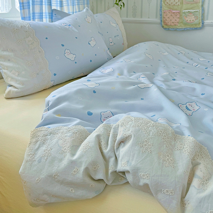 91家纺网 家纺一手货源 找家纺 （总）港岛妹妹 2025新款韩式蕾丝花边软绵绵四件套