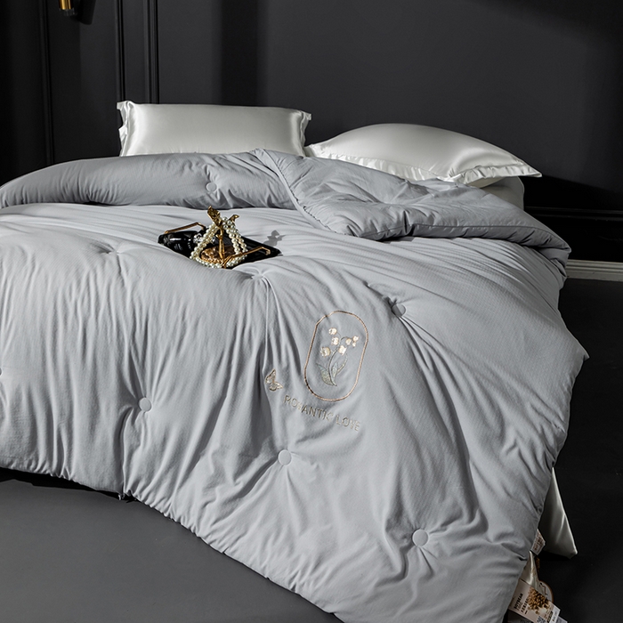 91家纺网 家纺一手货源 找家纺 小牛席业 2025新款A幸运铃兰-新疆棉花被系列棉被冬被春秋被空调被夏被加厚冬被被芯被子 A幸运铃兰-新疆棉花被系列（灰色）