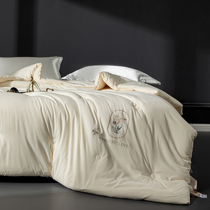 91家纺网 家纺一手货源 找家纺 小牛席业 2025新款A幸运铃兰-新疆棉花被系列棉被冬被春秋被空调被夏被加厚冬被被芯被子 A幸运铃兰-新疆棉花被系列（米色）