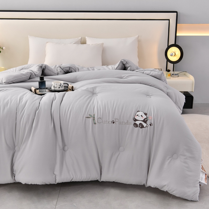 91家纺网 家纺一手货源 找家纺 小牛席业 2025新款熊猫棉花被系列棉被冬被春秋被空调被夏被加厚冬被被芯被子 熊猫棉花被芯（灰色）