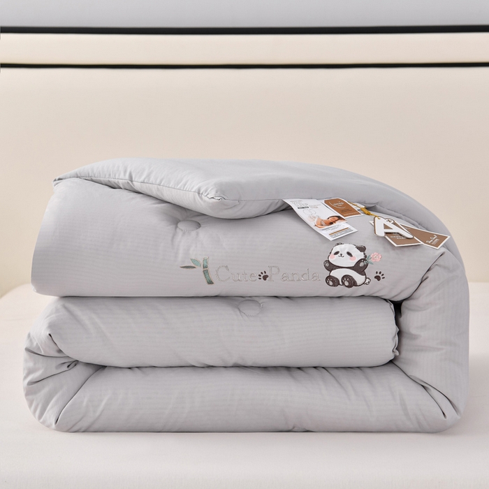 小牛席业 2025新款熊猫棉花被系列棉被冬被春秋被空调被夏被加厚冬被被芯被子 熊猫棉花被芯（灰色）