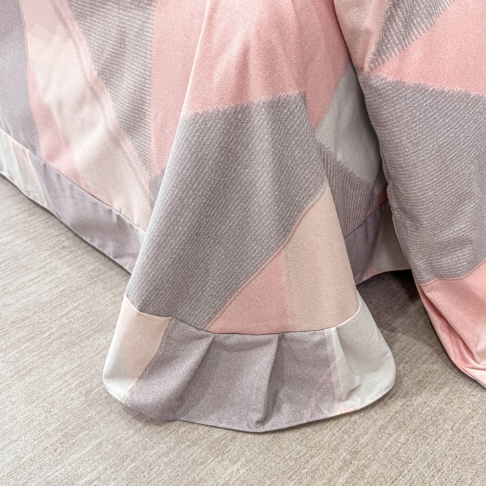 91家纺网 家纺一手货源 找家纺 凌鼎 2025新款喷气加厚磨毛四件套系列1莫里特粉