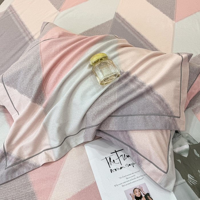 91家纺网 家纺一手货源 找家纺 凌鼎 2025新款喷气加厚磨毛四件套系列1莫里特粉