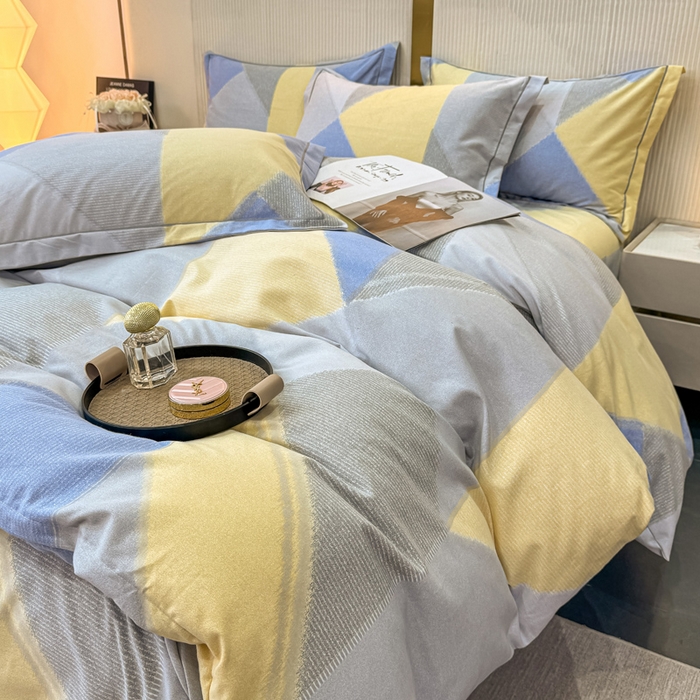 91家纺网 家纺一手货源 找家纺 凌鼎 2025新款喷气加厚磨毛四件套系列1莫里特灰