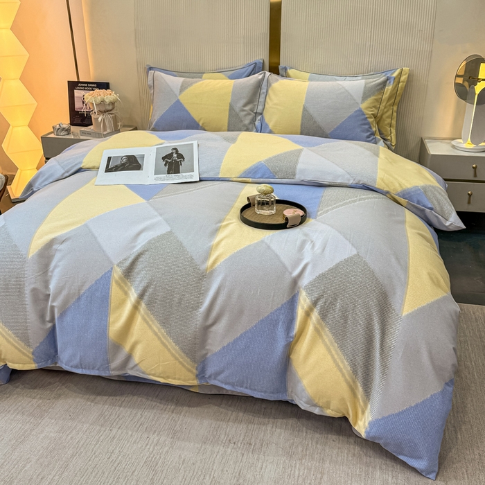 91家纺网 家纺一手货源 找家纺 凌鼎 2025新款喷气加厚磨毛四件套系列1莫里特灰