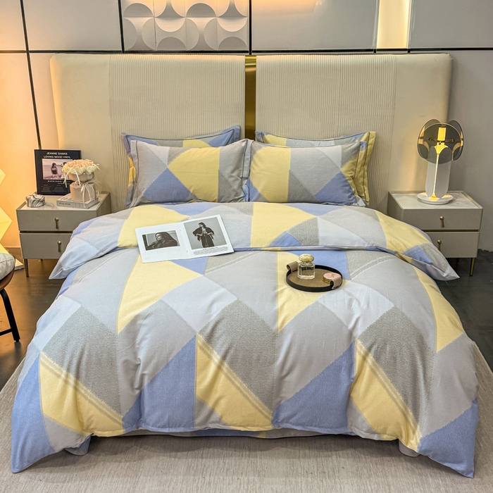 91家纺网 家纺一手货源 找家纺 凌鼎 2025新款喷气加厚磨毛四件套系列1莫里特灰