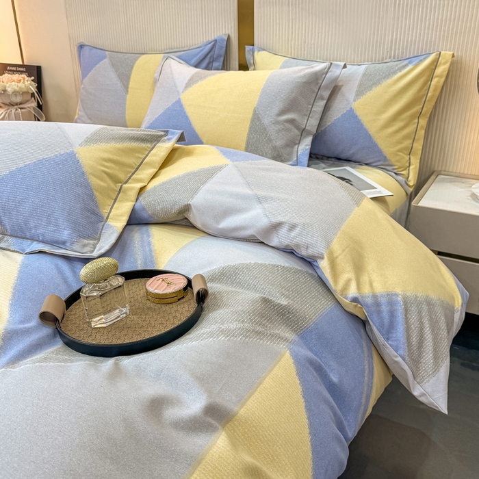 91家纺网 家纺一手货源 找家纺 凌鼎 2025新款喷气加厚磨毛四件套系列1莫里特灰