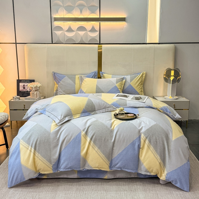 91家纺网 家纺一手货源 找家纺 凌鼎 2025新款喷气加厚磨毛四件套系列1莫里特灰