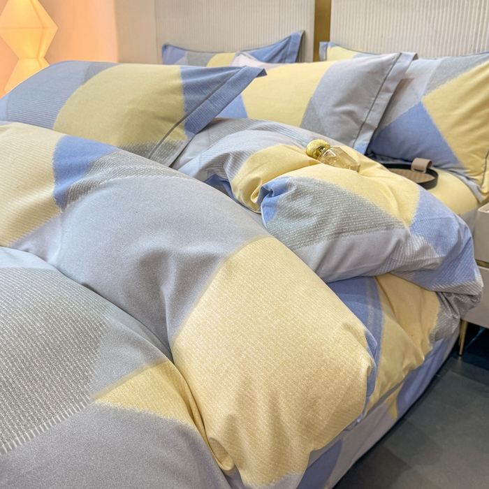 91家纺网 家纺一手货源 找家纺 凌鼎 2025新款喷气加厚磨毛四件套系列1莫里特灰