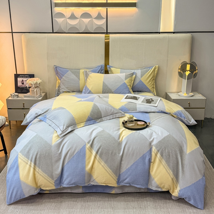 91家纺网 家纺一手货源 找家纺 凌鼎 2025新款喷气加厚磨毛四件套系列1莫里特灰